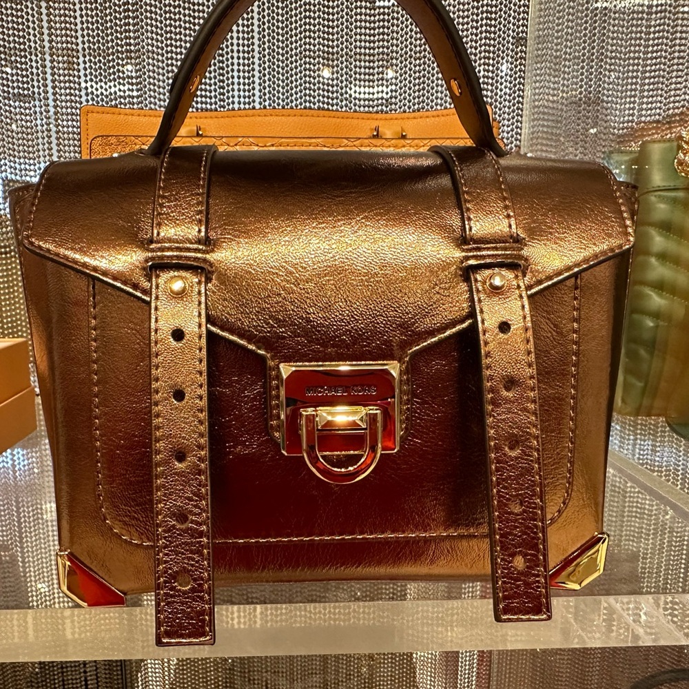 Michael Kors Shiny Brown Satchel